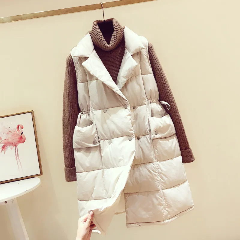 

Spring Winter Vest Women Waistcoat 2021 Female Sleeveless Vest Jacket Warm Long Vest Coat Colete Feminino slim waist coats