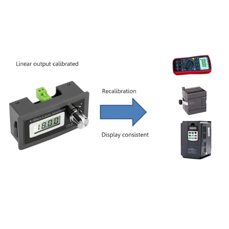 2-wire 4-20mA Current Loop Signal Generator Panel-mounted Current Transducer Support 2,3,4 wires