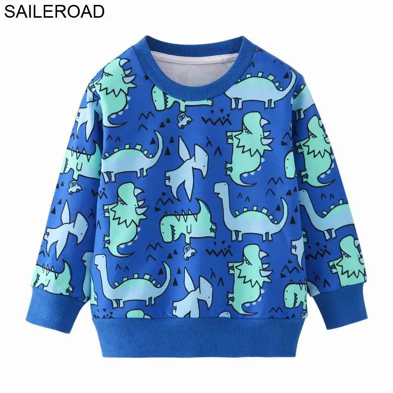 9024 same picture SAILEROAD/для детей от 2 до 7 лет, детские толстовки с динозавром, Осенние теплые пальто для мальчиков, одежда для детей, детские толстовки, свитшоты - Цвет: 9024 same picture