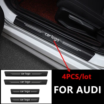 

4PCS Carbon Fiber Door Sill Sticker Decals for Audi S RS S3 S4 S5 S6 S8 RS3 RS4 RS5 RS6 A3 A4 A5 A6 A8 Accessories