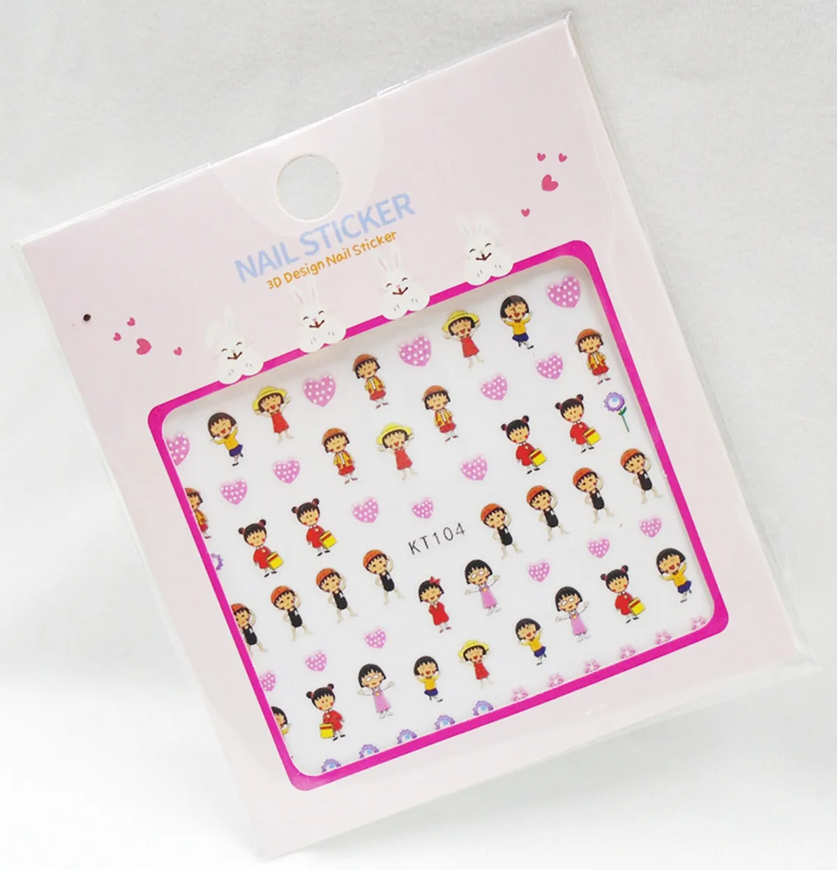 Kt091-105 стиль Chibi Maruko мультфильм кролик наклейки для ногтей