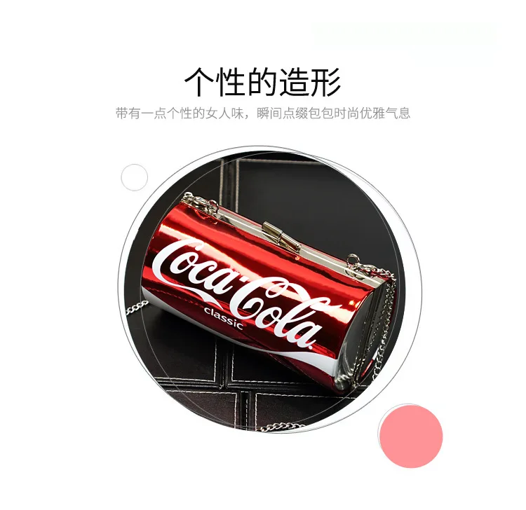 Прямая, Индивидуальная сумка с надписью cola bottle can, женская сумка с цепью на одно плечо, мини сумка-мессенджер