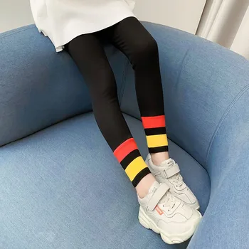 

VIDMID Girls cotton Leggings pants Kids Pencil Pants clothes 4-12 years girls Children Striped Trousers clothing 4214 07