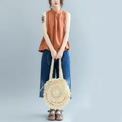 Большие женские сумки ручной работы легкие вязаные сумки на плечо соломенные пляжные сумки с верхней ручкой