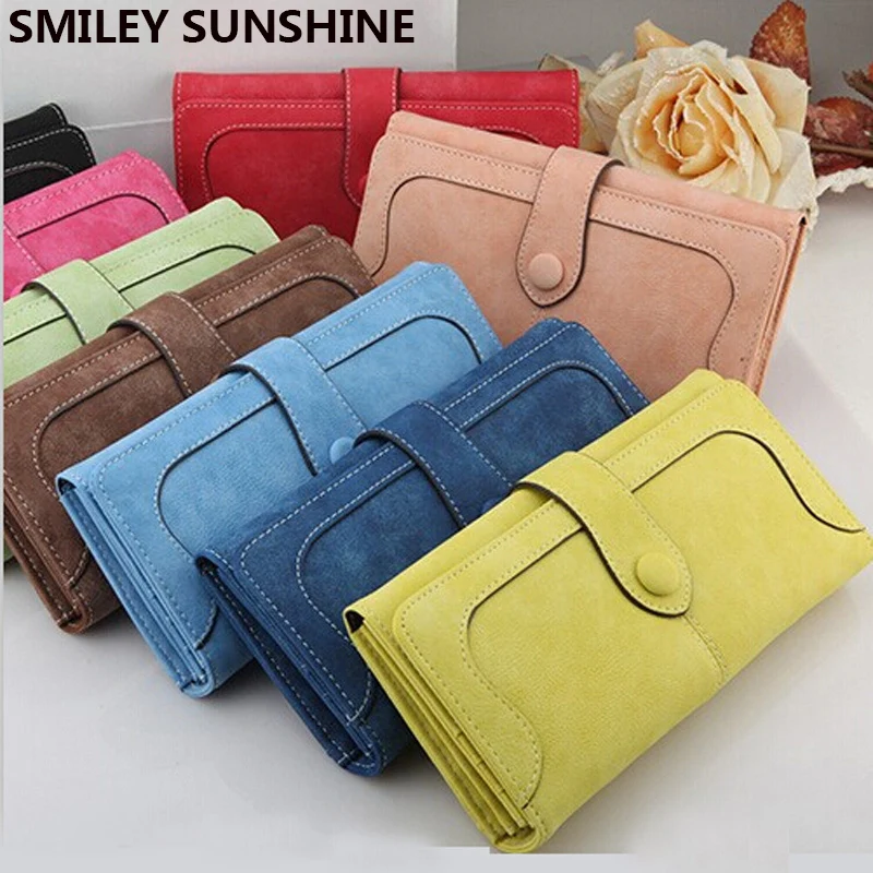 Red Wallet Wristlet Women Purses Female Long Portefeuille Brand SMILEY Monederos SUNSHINE