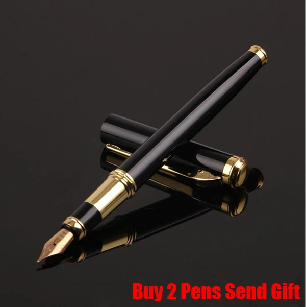Black Fountain Pen Классический дизайн, бренд Hero, Студенческая Красная деревянная перьевая ручка, деловой подарок, роскошная металлическая ручка, купить 2 ручки, отправить подарок - Цвет: Black Fountain Pen