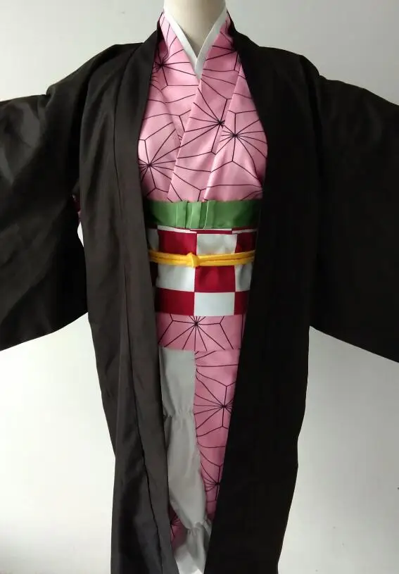 Аниме Косплей демона убийца Kimetsu no Yaiba Kamado Nezuko косплей костюм для женщин Детский комплект Кимоно Костюмы
