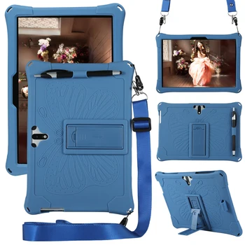 

10.1 Inch Soft Silicone Stand Case Cover with Strap For Teclast M20 Tablet PC Shockproof Back Cover Protective Shell+Pen