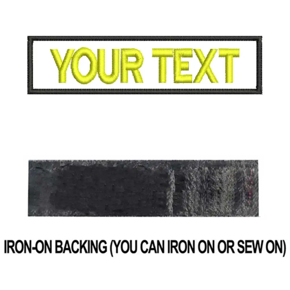 yellow iron На заказ имя патчи бирки персонализированные железные на крючок подложки вышитые - Цвет: yellow iron