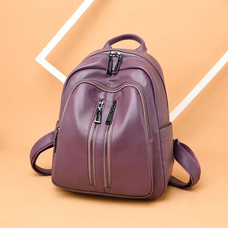 

High Quality Leather Backpack Purse for Women Travel Large Capacity Back Pack Luxury Designer Bags Waterproof Bookbag Mochila