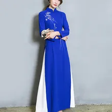 Азиатское платье с длинным рукавом во Вьетнаме, женские платья для девушек