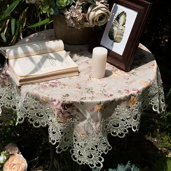 

European square tablecloth small lace table cloth decorative bedside table cover cloth refrigerator washing machine dust cover