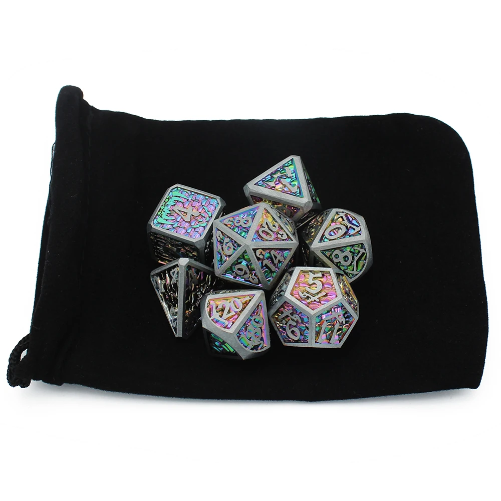 Game Dice Dice Set 7 Pcs Galaxy Metal D&D Dice for Role Playing Game