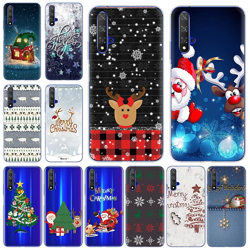 

Merry Christmas Soft TPU Case For Huawei Honor Honor 9X Pro Cases Cute Cartoon Coque For Huawei P Smart Z Plus 2019 Cover fundas