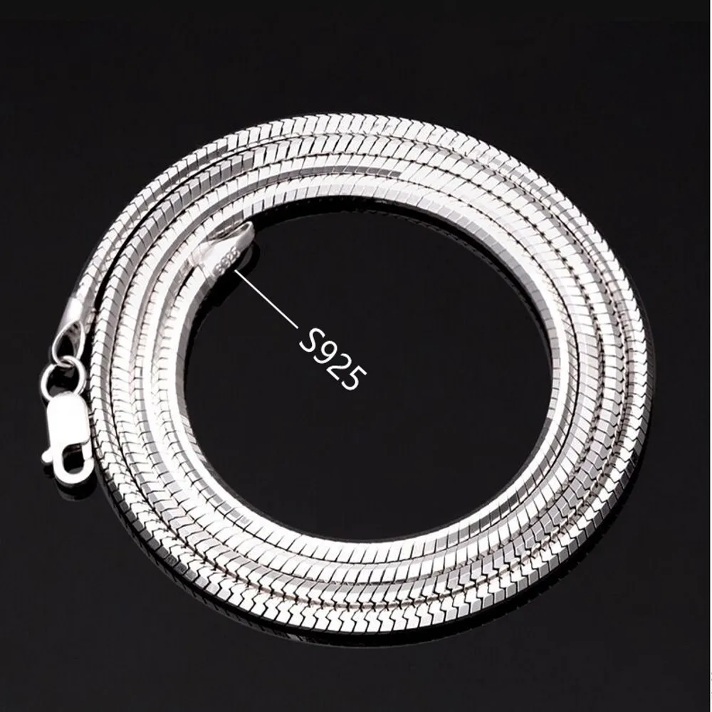 Мужское и женское ожерелье из серебра 925 пробы с платиновым покрытием