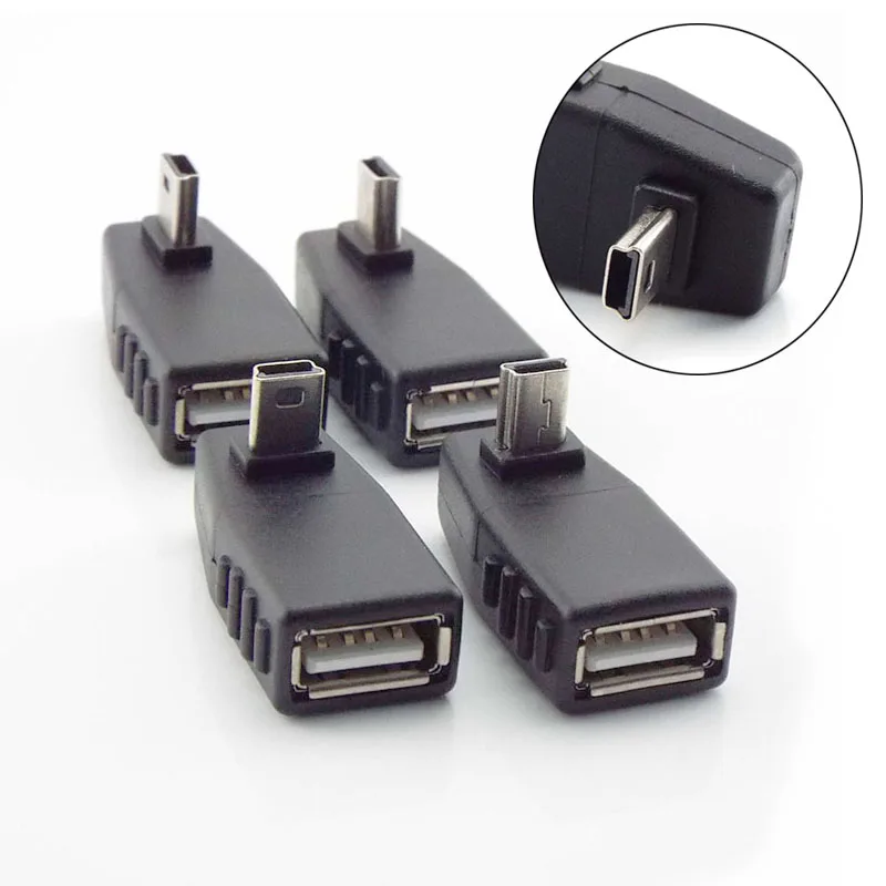 Угловой преобразователь 90 градусов мини USB 5-контактный разъем папа-USB мама OTG