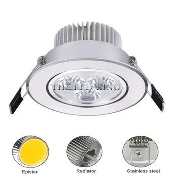 

1pcs Super Bright LED Downlight Ceiling silvery 3W 9W 12W 15W 21W Warm white/Cold white led light AC 220V 230V Indoor Spot Light
