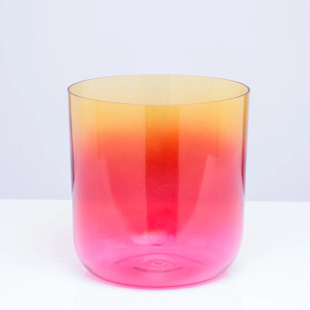 Поющая чаша 7 дюймов с прозрачным радужным кварцевым кристаллом + один замшевый