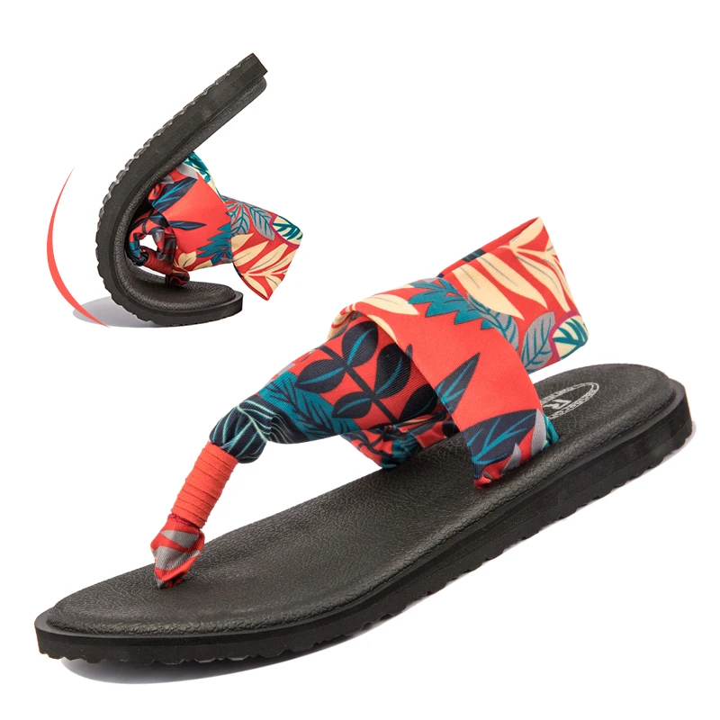 Women's Yoga Sling Sandals Mat Flat Flip Flops Female Beach Casual