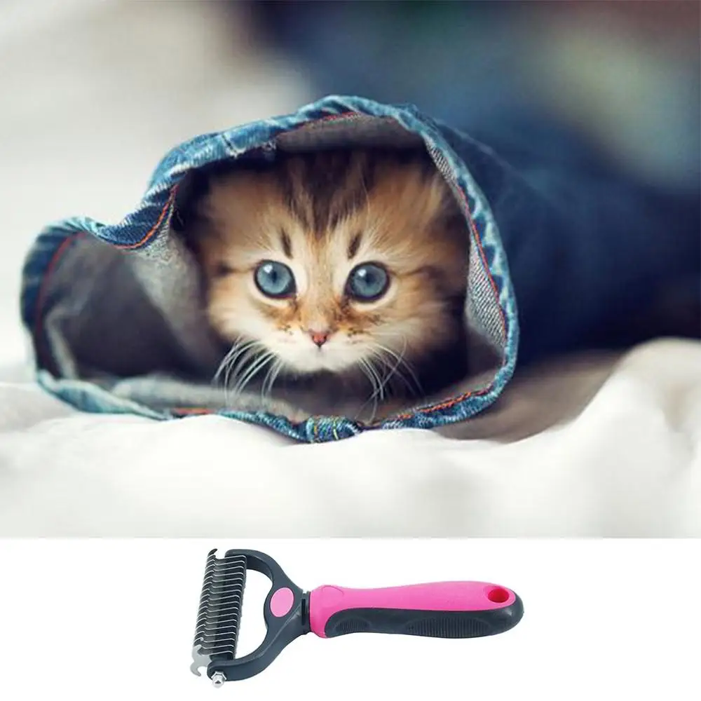 Pet Open Knot Comb Pet Hair Removal Dog Hair Open Solution Artifact Dog Nail Comb Comb Double-Sided Comb