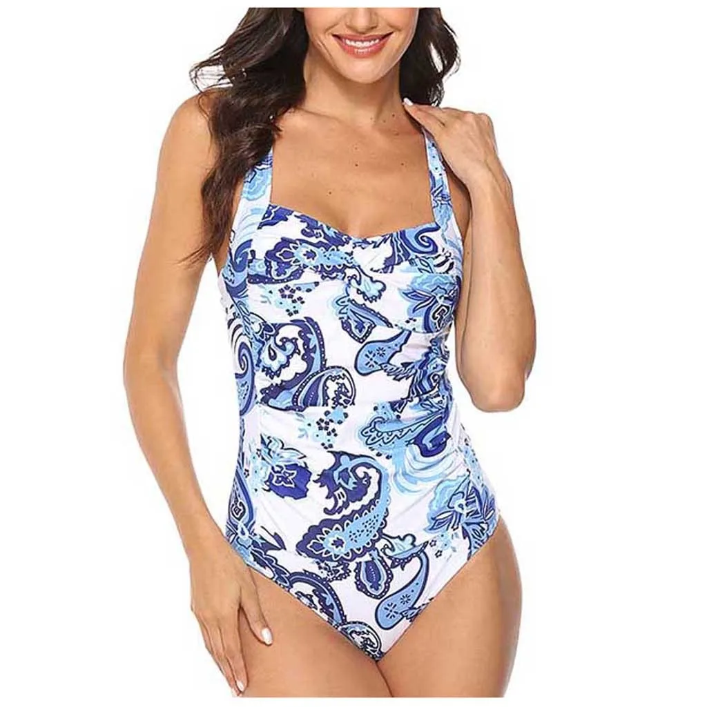 Новинка женское летнее бикини с открытой спиной сексуальный купальник принтом