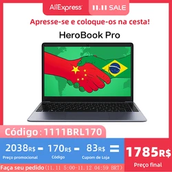 CHUWI – HeroBook Pro pc portable 14.1 pouces, Windows 10, processeur Intel Celeron N4020 Dual core, 8 go de RAM, SSD de 256 go, 1920x1080 