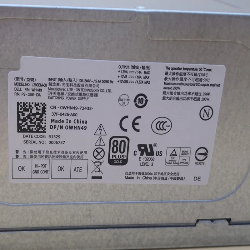 CMJLBM 290W L290EM-00 AC290AM-00 H290AM-00 HU290AM-00 L290AM-00 B290EM-01 Netzteil für Dell OptiPlex 3020 7020 9020 MT T1700
