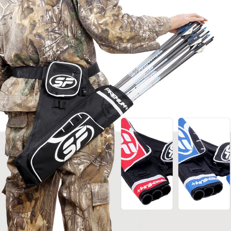 

SF Quiver Adjustable Canvas / Nylon Three-Tube Quiver Recurve/ Compound Bow Black/ Red /Blue Hunting Archery Arrow Bag