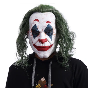 

Halloween latex clown joker mask Hot Sale Full Head Terrorist Mask Creepy Scary Clown Mask Joaquin Phoenix movie crossdressing