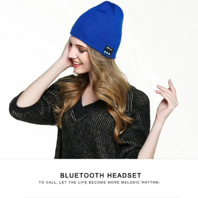 Головной убор для наушников, мягкая теплая шапка бини, Bluetooth, смарт-шапка, зимние уличные наушники с микрофоном для мужчин и женщин