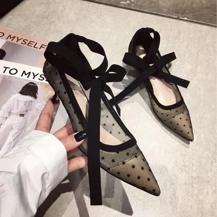 

New Arrival Woman Clear Pumps Fashion Pots Pointed Toe Lace Up Stiletto HIgh Heels Street Style Party Wedding Shoes Woman 2020