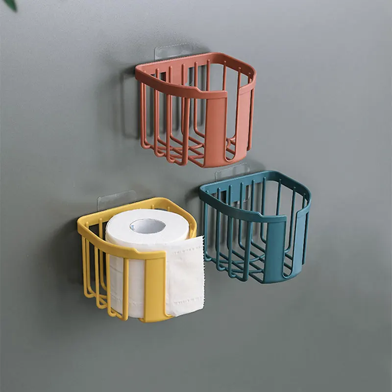 Bathroom Bathroom Storage Rack Without Punching Holes On The Toilet Wall  And Behind The Door Large Capacity Strong Adhesive Toilet Storage Basket