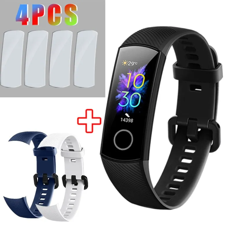 add blue white Смарт-браслет huawei Honor Band 5 с кислородом крови, сенсорный экран Amoled 0,95 дюйма, фиксирующий частоту пульса и сна, SnapBracelet - Цвет: add blue white