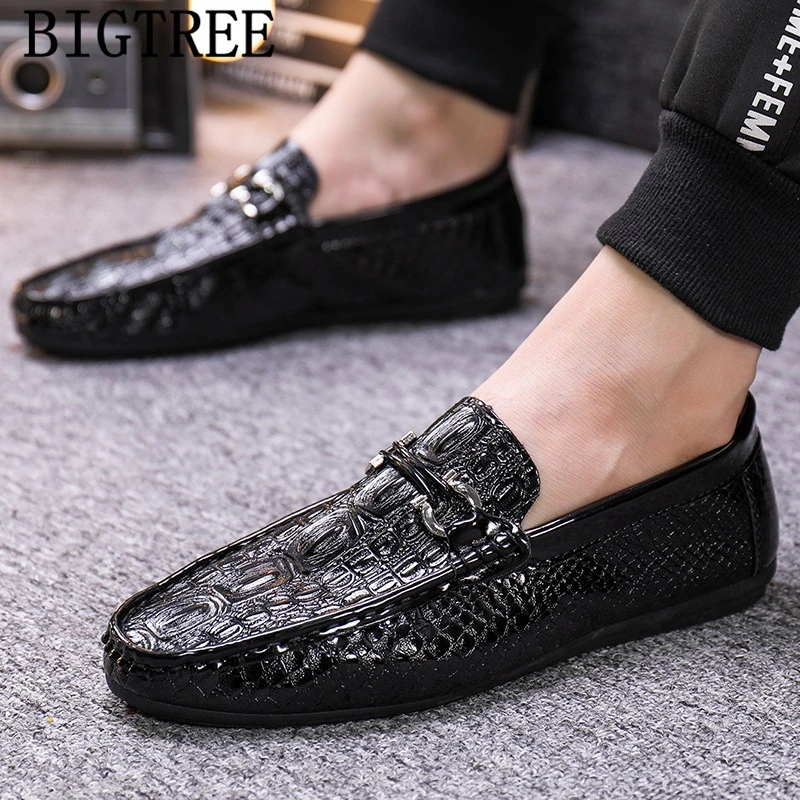 Loafers Crocodile Shoes Patent Leather 