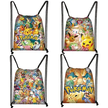 

Anime Pokemon Backpack Pikachu Women Men Travel Bag Teenager Boys Girls Storage Bag Children Daypack Kids Bookbag