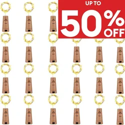 Bottle Fairy String Lights Battery Cork Shaped Christmas Wedding Party 20 LED
