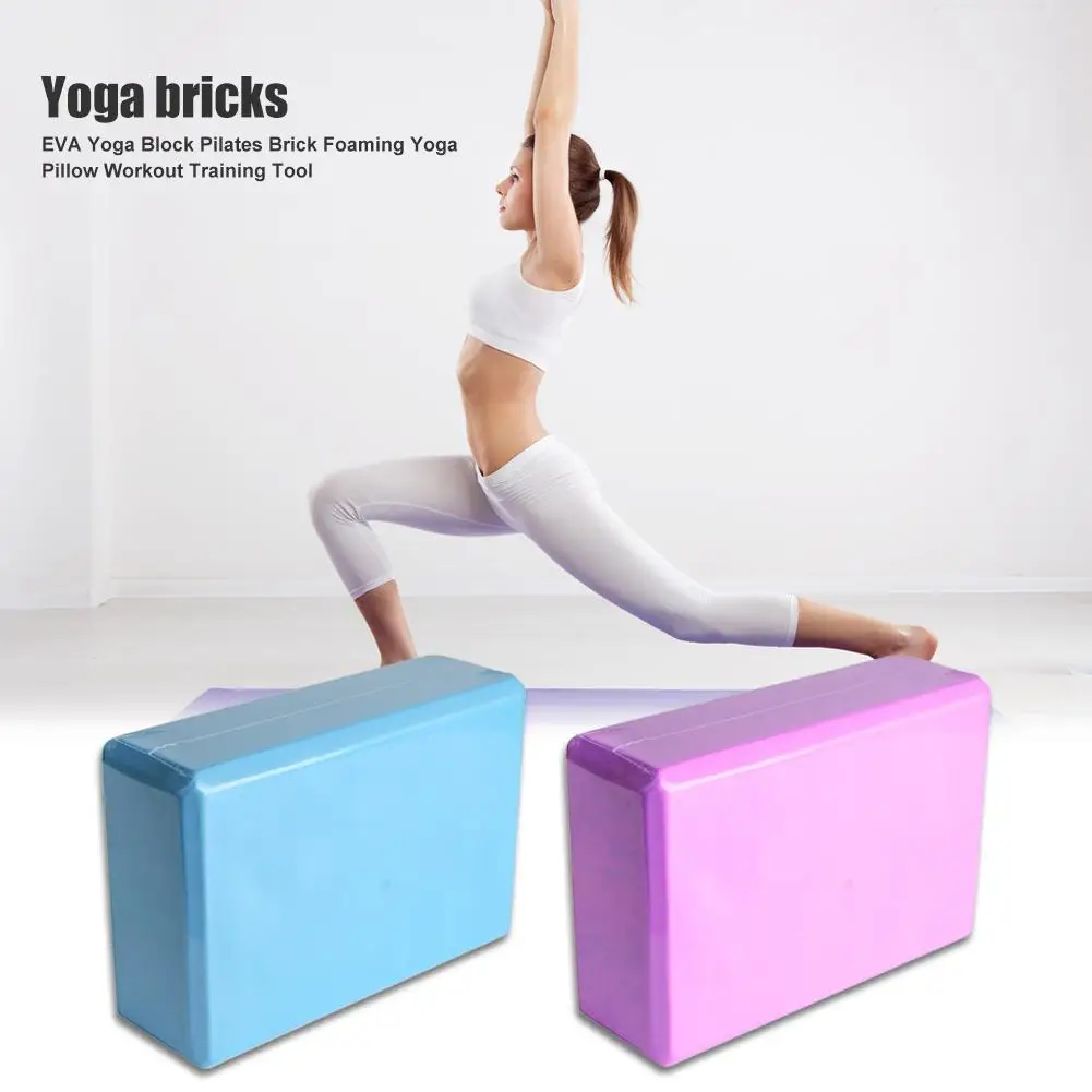 Yoga Block Pilates EVA Brick Foam Stretch Fitness Exercise Sport Gym Tool Props 