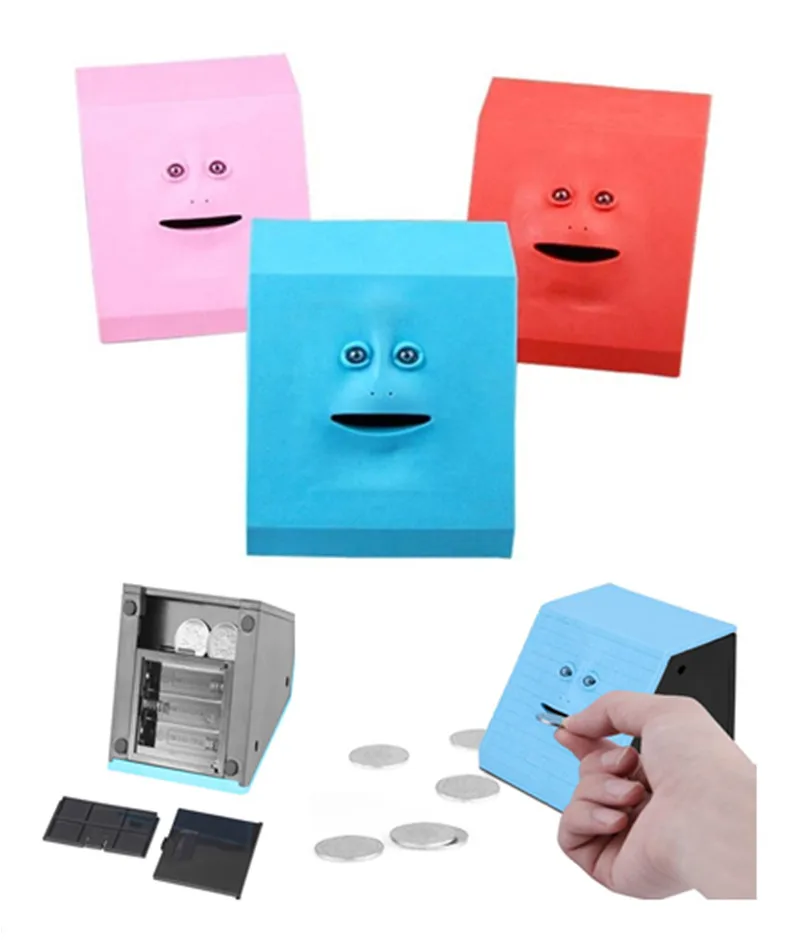 Face Money Eating Box Cute Facebank Piggy Bank Coins Box Money Coin