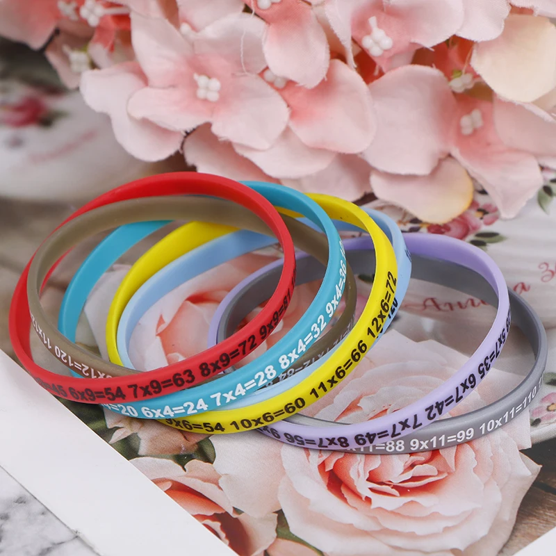 12Pcs/Set Soft Silicone Bracelet Multiplication Tables  Learn Math Education Wristband For Kids Preschool Teaching Aids Math Toy 3