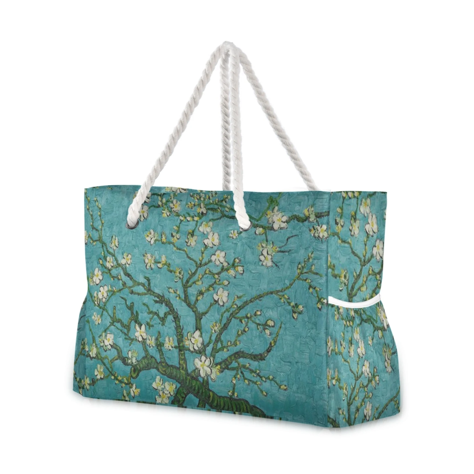 New Brand Design Luxury Women Shoulder Handbag Van Gogh Art Almond Blossom Tree Large Beach Ladies Bags Sac a Main Femme| | - AliExpress