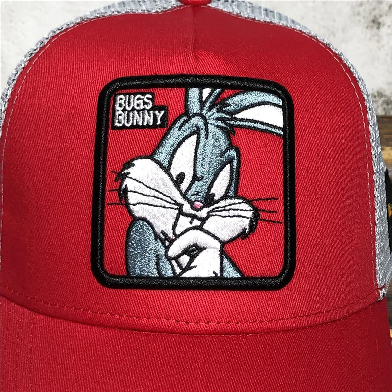 Бейсбольная кепка Looney ttes Bugs Bunny высокого качества с вышивкой в виде красных животных, бейсболка для мужчин и женщин в стиле хип-хоп, сетчатая Кепка для папы