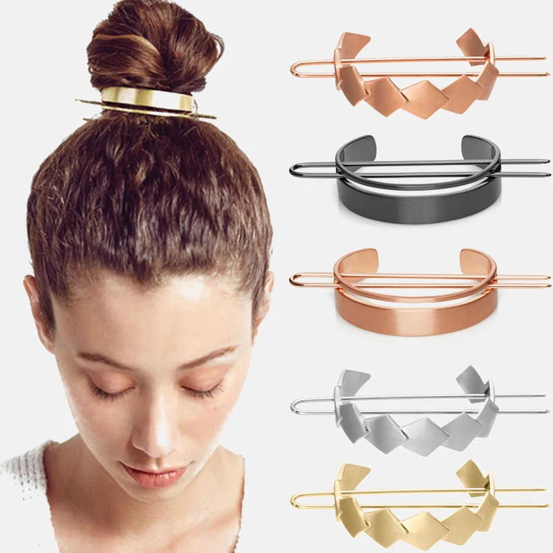 Original Design Hair Clip Round Top Hairpin Bun Cage Minimalist Holder Cage Hair  Stick Alloy Hair Jewelry Girl Hair Accessories|Phụ kiện tóc cho nữ| -  AliExpress
