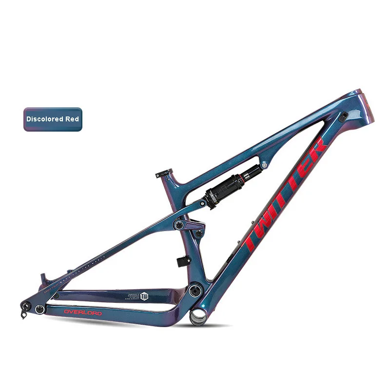 Discolored Red Mtb перегрузка полная подвесная карбоновая рама крест-кол XC Fat Bike 12*148 мм задний амортизатор 190*50 мм шины 27,5*3,0 29*2,35 - Цвет: Discolored Red