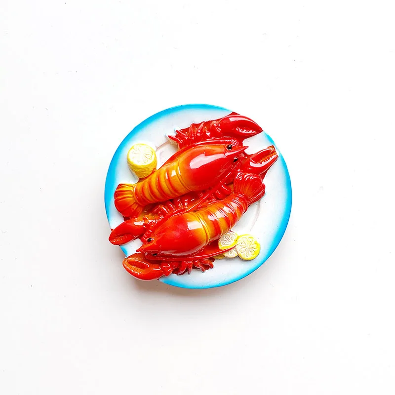 lobster Креативный бионический объект 3D магниты на холодильник скандинавские декоративные магнитные продукты симпатичный магнит подарки для украшения дома кухни реквизит - Цвет: lobster