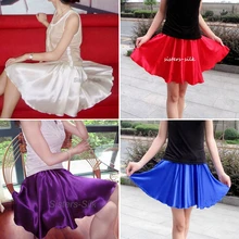 16 мм шелк тутового шелка Короткие мини летние юбки 35 см/1" длинный полный круг эластичная талия юбка Ailisilk