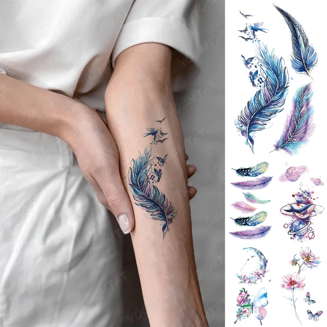 Waterproof Temporary Tattoo Sticker Color Dreamcatcher Feather Butterfly  Style Fake Tatto Flash Body Art Tatoo For Men Women - Temporary Tattoos -  AliExpress