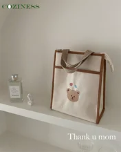 Comfortable Bear – sac en toile pour maman, fourre tout de grande capacité, sac de sortie Portable, sac à déjeuner à la mode, sacs à bandoulière simple étanche