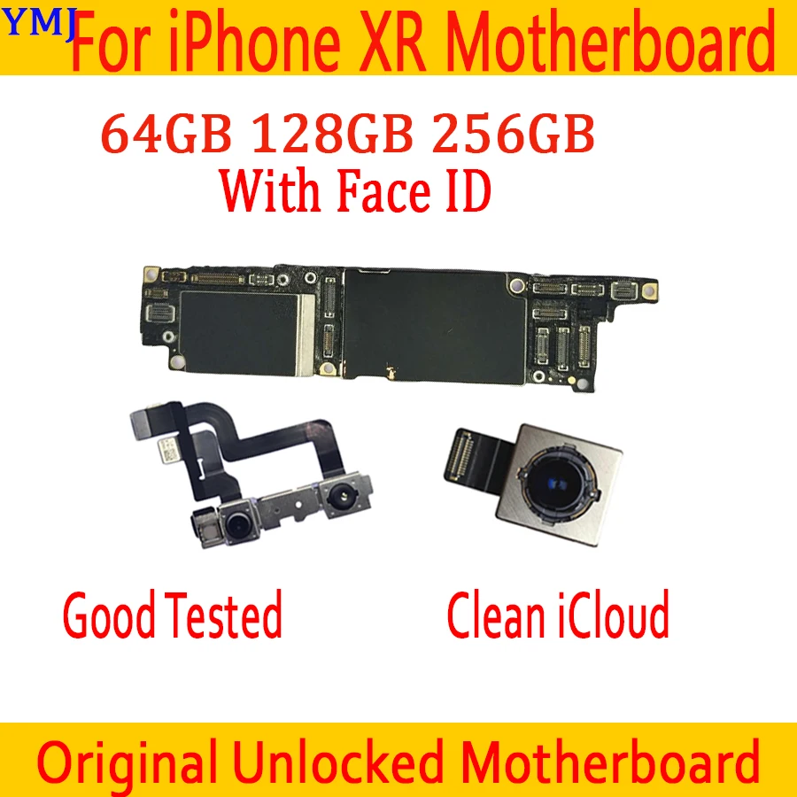 Оригинальная разблокированная материнская плата для iPhone XR с лицом ID, сменная материнская плата для iPhone XR 64 Гб 128 ГБ 256 ГБ материнская плата