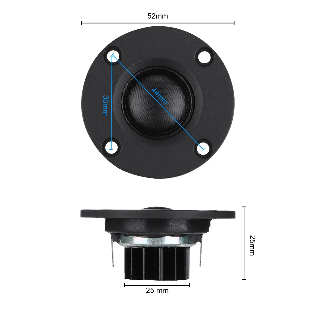 Portable Speaker Audio Speakers Tweeter Speaker 2Pcs 52MM 6 Ohm 30W Dome Silk Film ABS With Aluminum Radiator