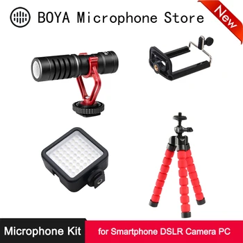 

Microphone LED Light Bracket Tripod Clip Kit for iPhone Android Smartphone DSLR Camera Camcorder PC Youtube Vlogging Video Gear